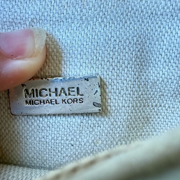 Vintage Michael Kors Silver Leather Whipstitch Wristlet western old money boho - Picture 7 of 7